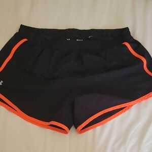 Under Armour Women's Black and Orange Shorts